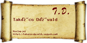 Takács Dévald névjegykártya
